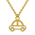 0.02 Carat| 925 Sterling Silver Gold Plated Car Pendant Necklace