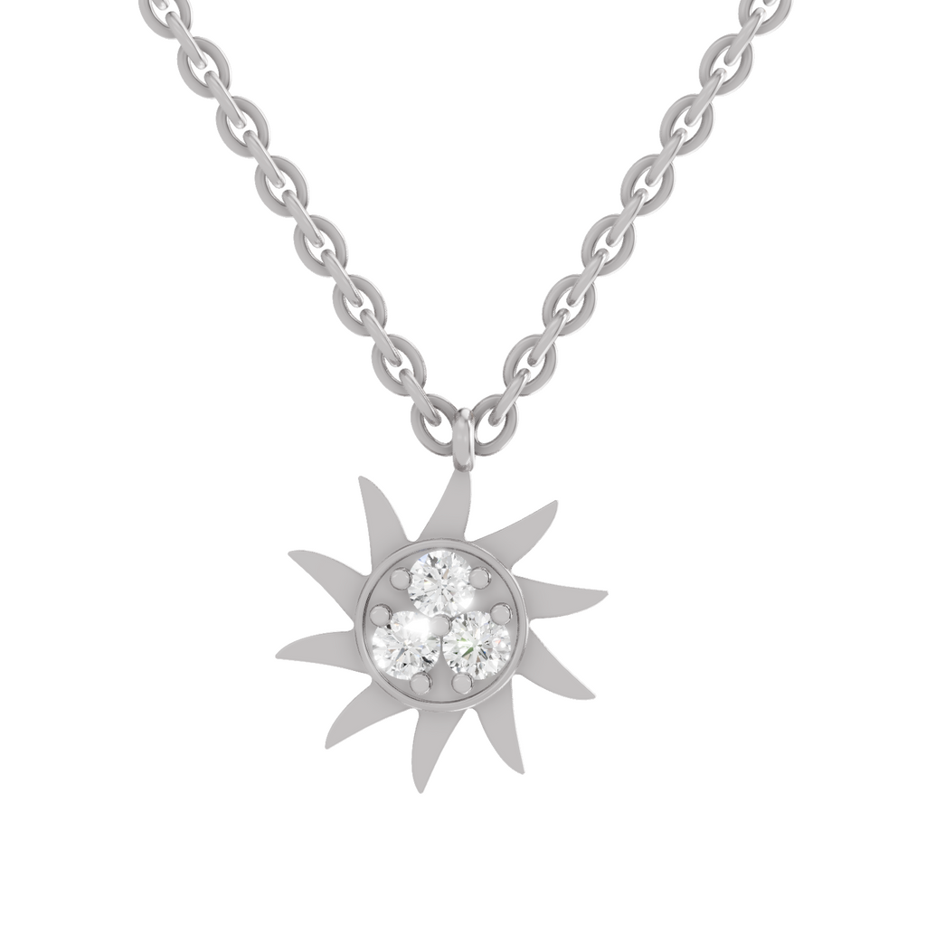 0.18 Carat Soleil Cluster Pendant | 14K White Gold