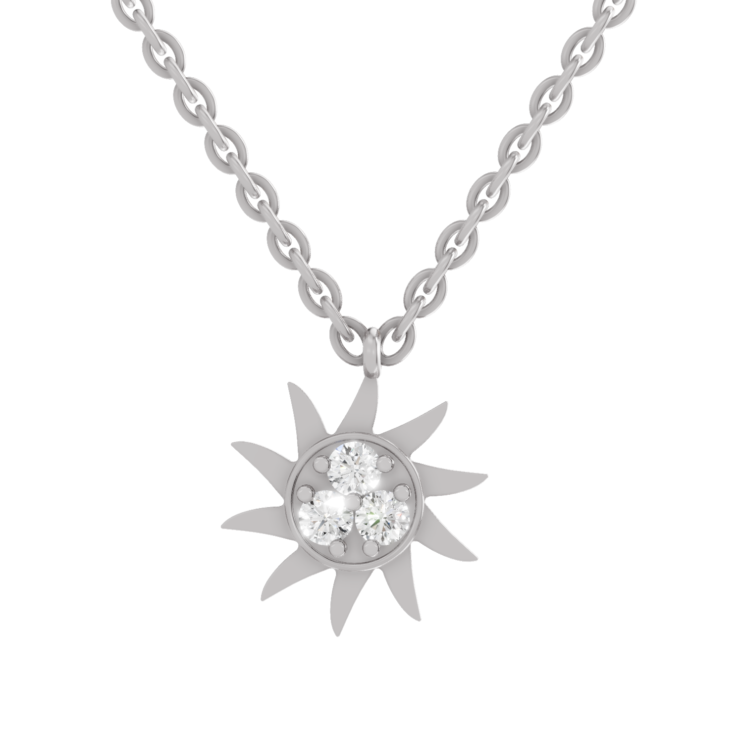 0.18 Carat Soleil Cluster Pendant | 14K White Gold