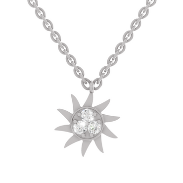 0.18 Carat Soleil Cluster Pendant | 14K White Gold