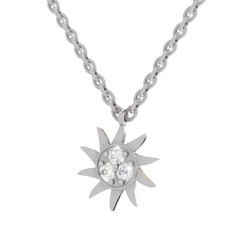 0.18 Carat Soleil Cluster Pendant | 14K White Gold