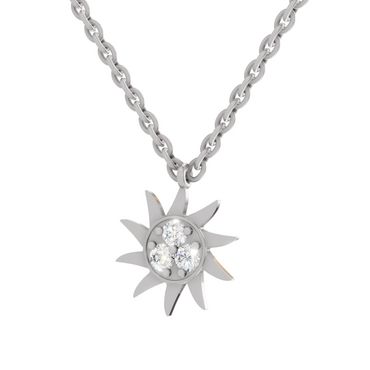 0.18 Carat Soleil Cluster Pendant | 14K White Gold