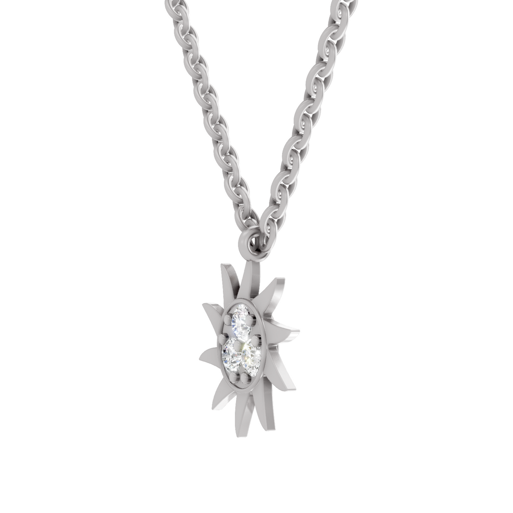 0.18 Carat Soleil Cluster Pendant | 14K White Gold