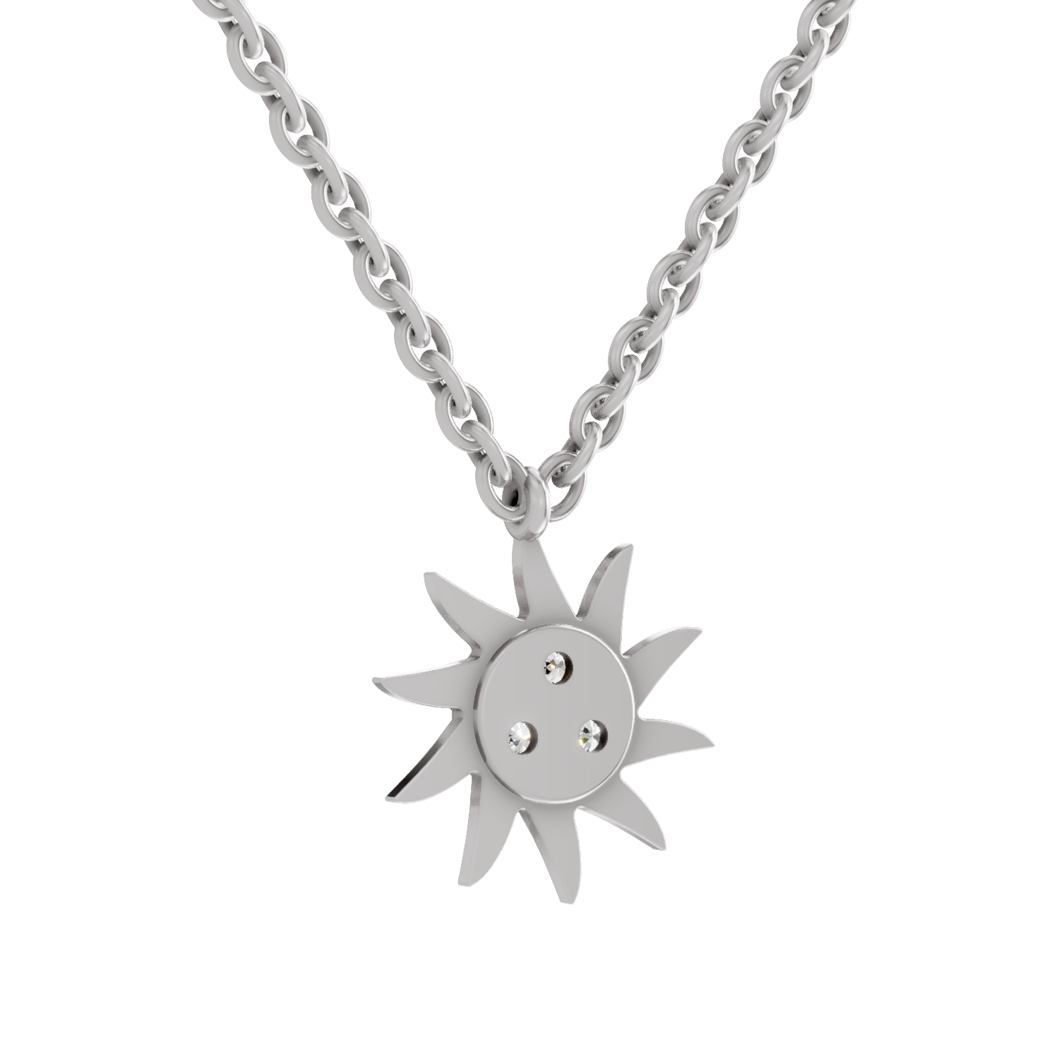 0.18 Carat Soleil Cluster Pendant | 14K White Gold