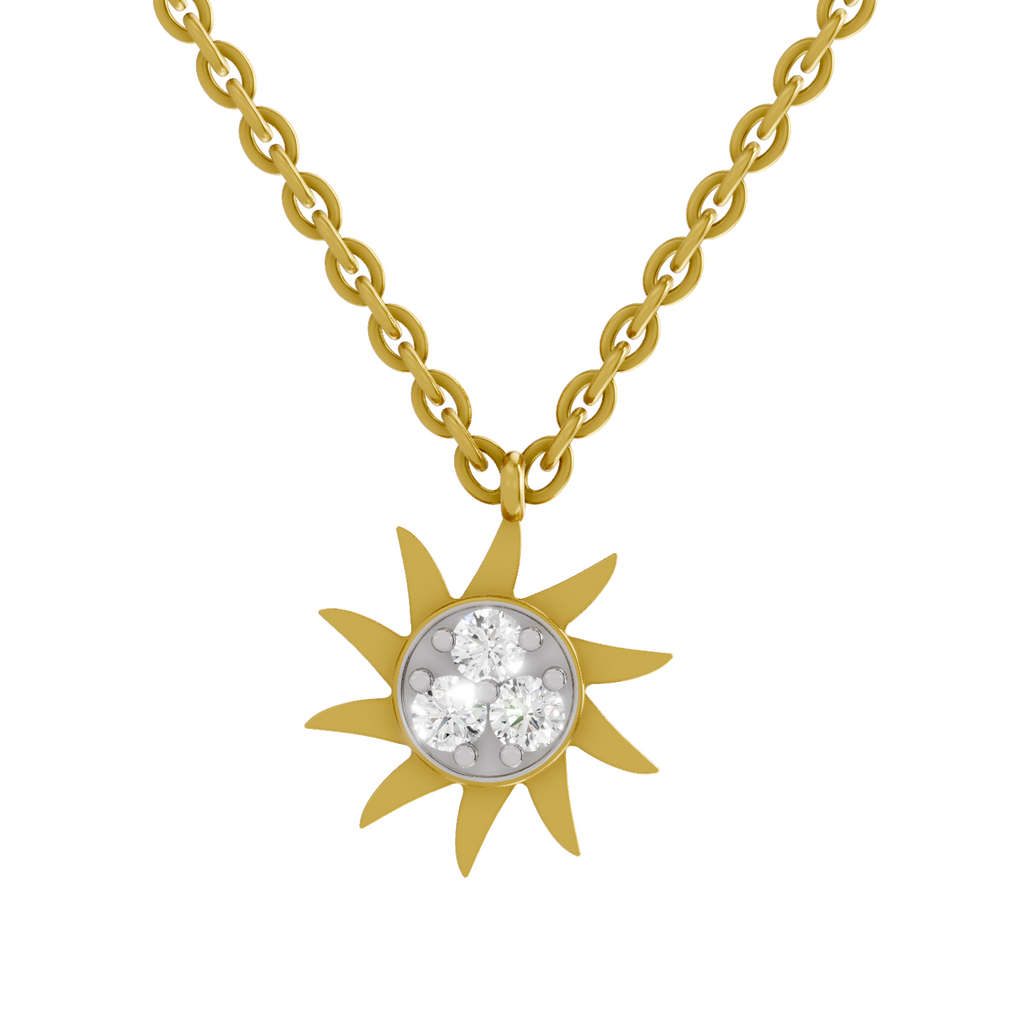 0.18 Carat Soleil Cluster Pendant | 14K Yellow Gold