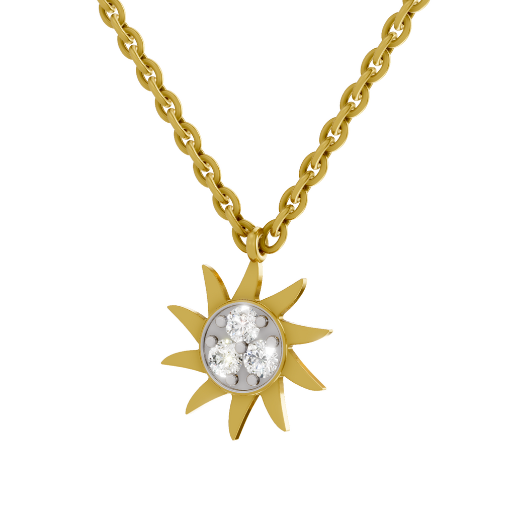 0.18 Carat Soleil Cluster Pendant | 14K Yellow Gold