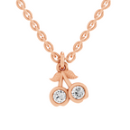 0.17 Carat Sparkling Orchard Cherry Pendant | 14K Rose Gold