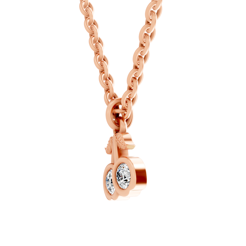 0.17 Carat Sparkling Orchard Cherry Pendant | 14K Rose Gold