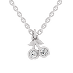 0.17 Carat Sparkling Orchard Cherry Pendant | 14K White Gold