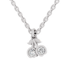 0.17 Carat Sparkling Orchard Cherry Pendant | 14K White Gold