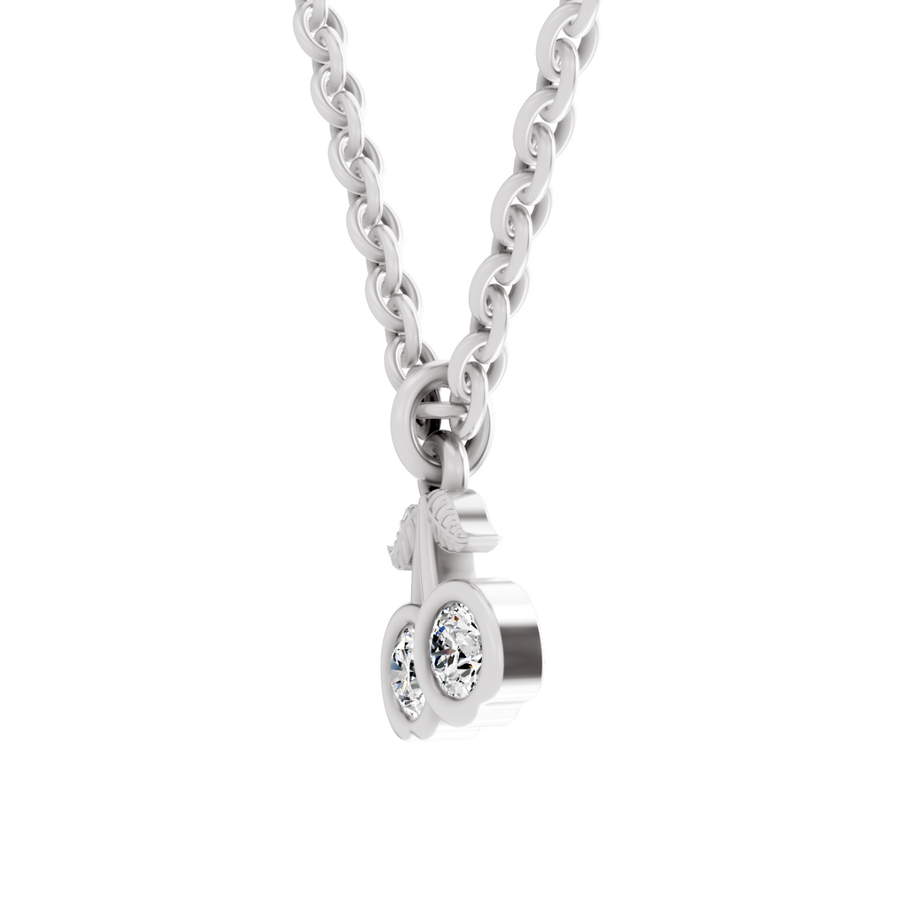 0.17 Carat Sparkling Orchard Cherry Pendant | 14K White Gold