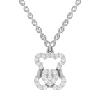 0.3 Carat Teddy Love Pendant | 14K White Gold