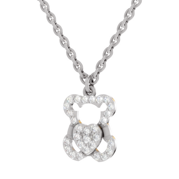0.3 Carat Teddy Love Pendant | 14K White Gold