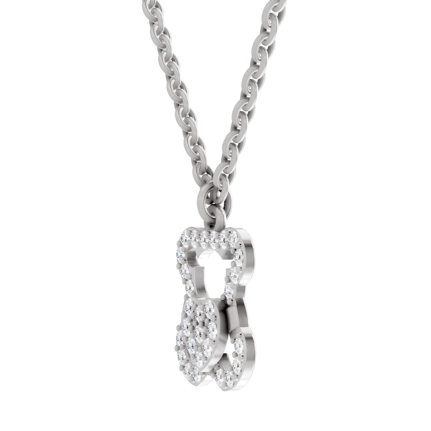 0.3 Carat Teddy Love Pendant | 14K White Gold