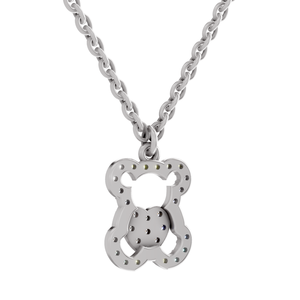 0.3 Carat Teddy Love Pendant | 14K White Gold