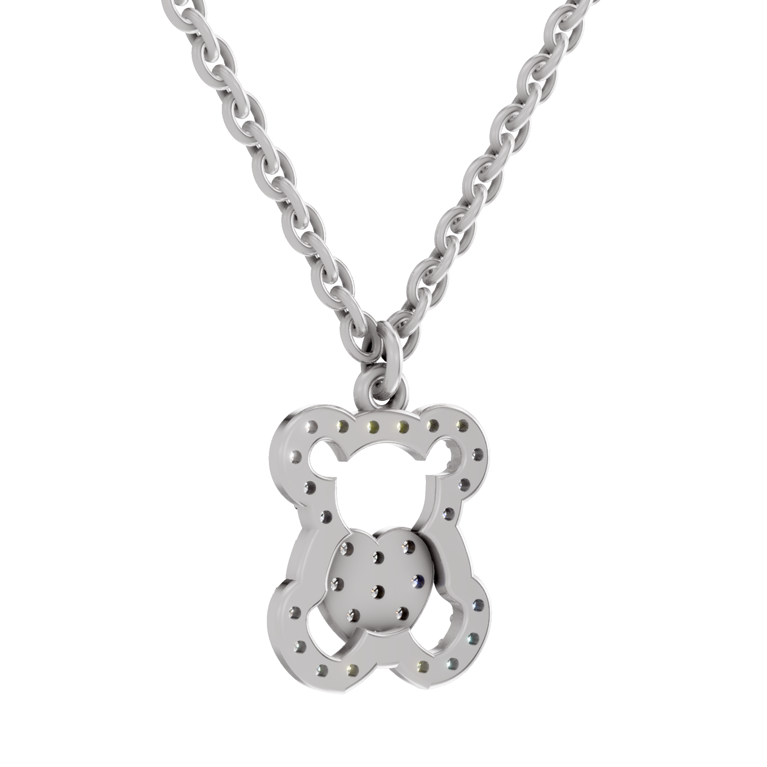 0.3 Carat Teddy Love Pendant | 14K White Gold