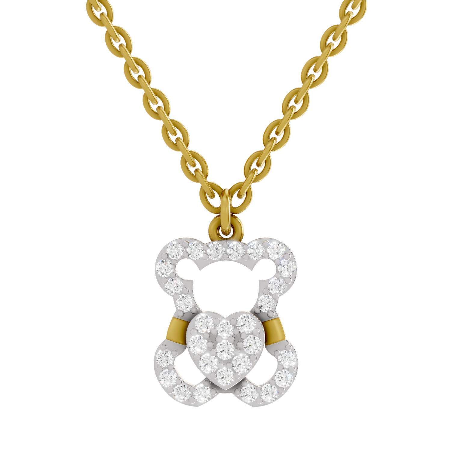 0.3 Carat Teddy Love Pendant | 14K Yellow Gold