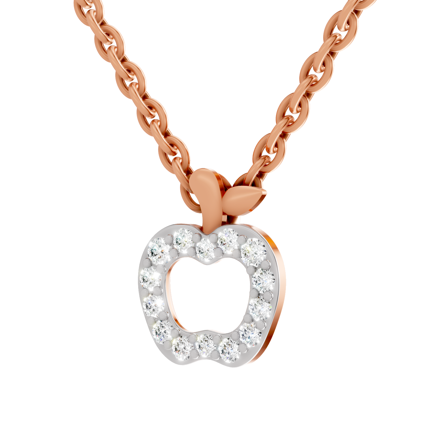 0.18 Carat Shine Apple Drop Pendant | 14K Rose Gold