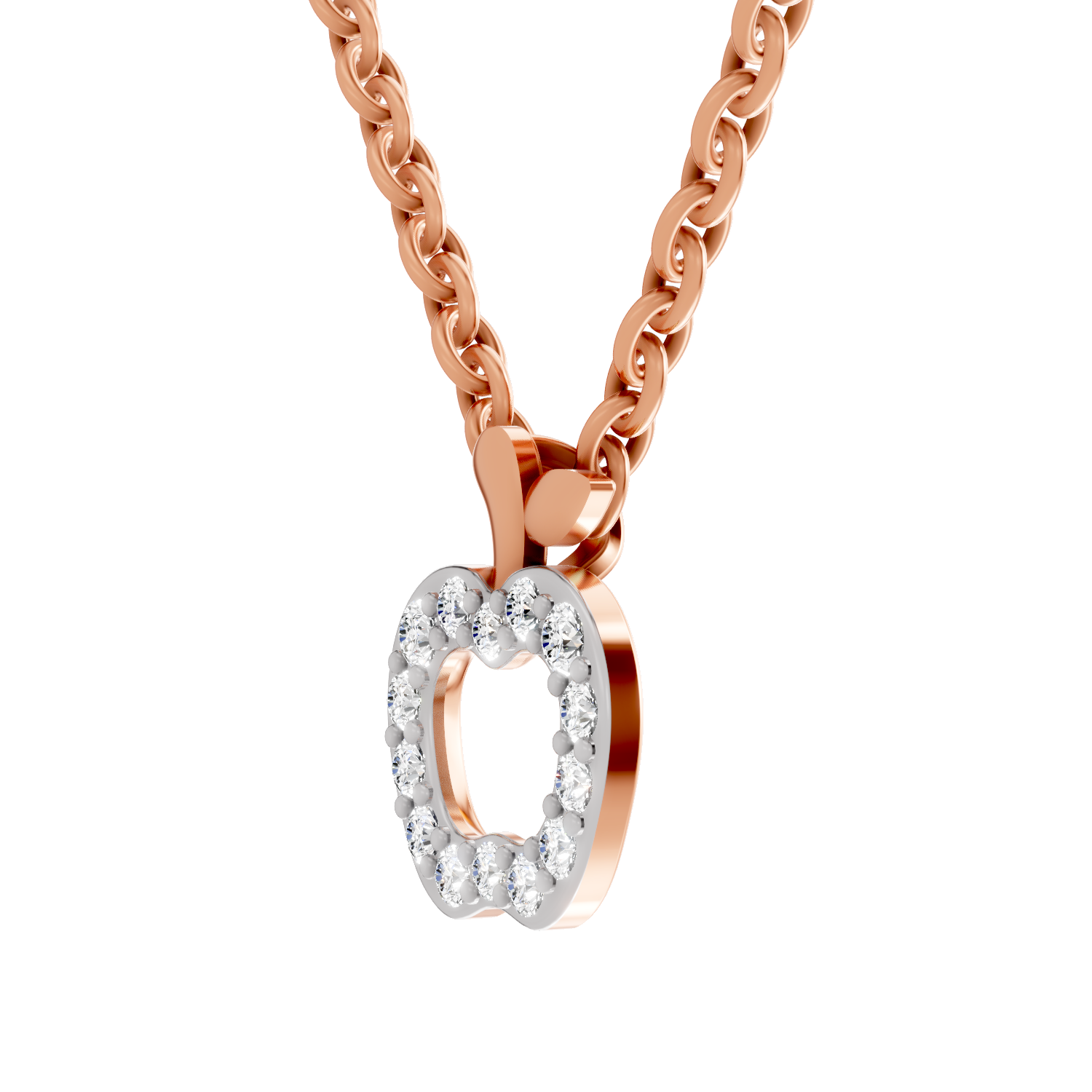 0.18 Carat Shine Apple Drop Pendant | 14K Rose Gold