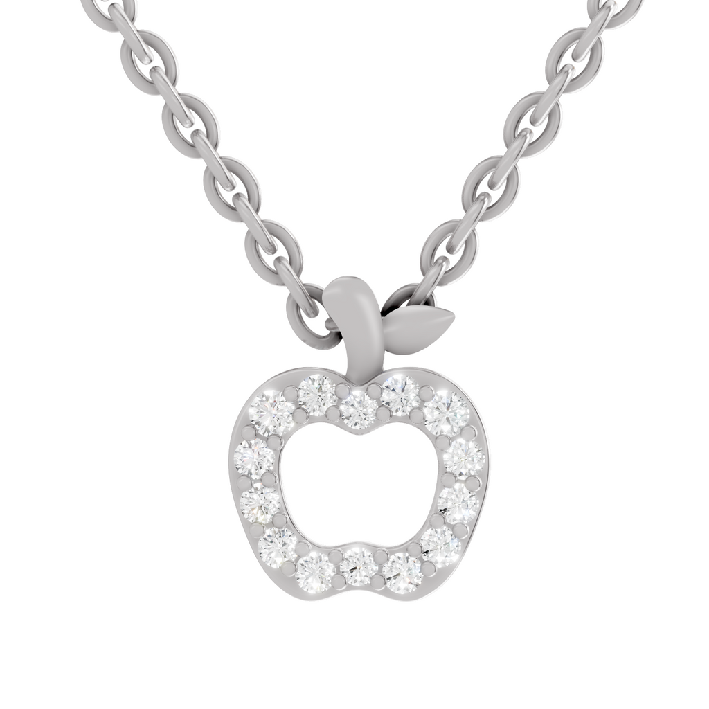 0.18 Carat Shine Apple Drop Pendant | 14K White Gold