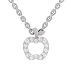 0.18 Carat Shine Apple Drop Pendant | 14K White Gold