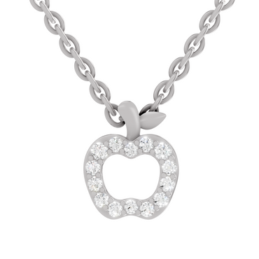 0.18 Carat Shine Apple Drop Pendant | 14K White Gold