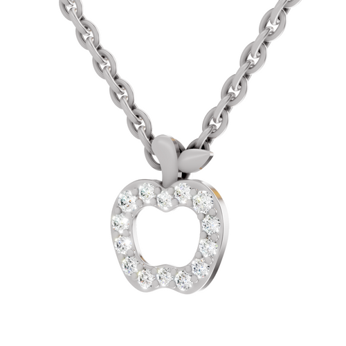 0.18 Carat Shine Apple Drop Pendant | 14K White Gold