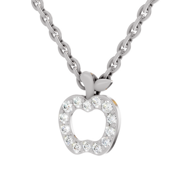 0.18 Carat Shine Apple Drop Pendant | 14K White Gold