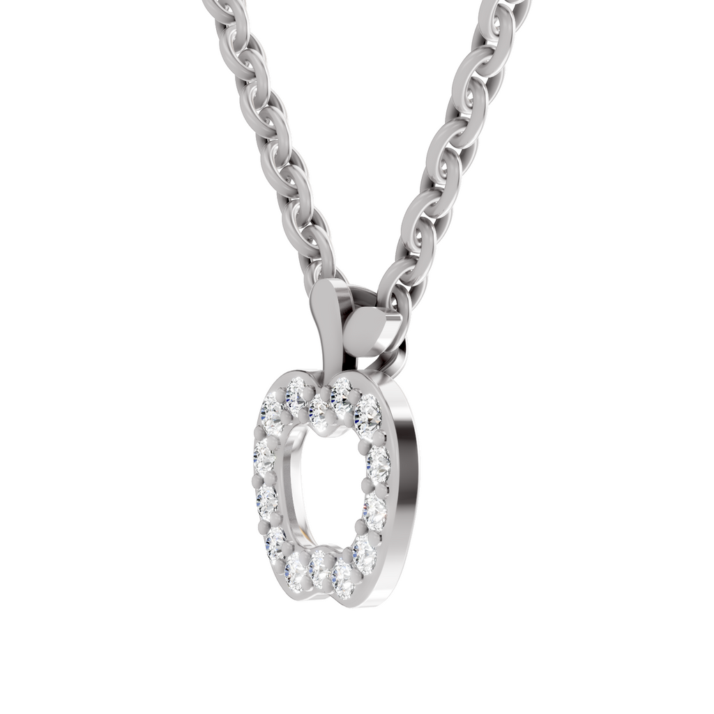 0.18 Carat Shine Apple Drop Pendant | 14K White Gold