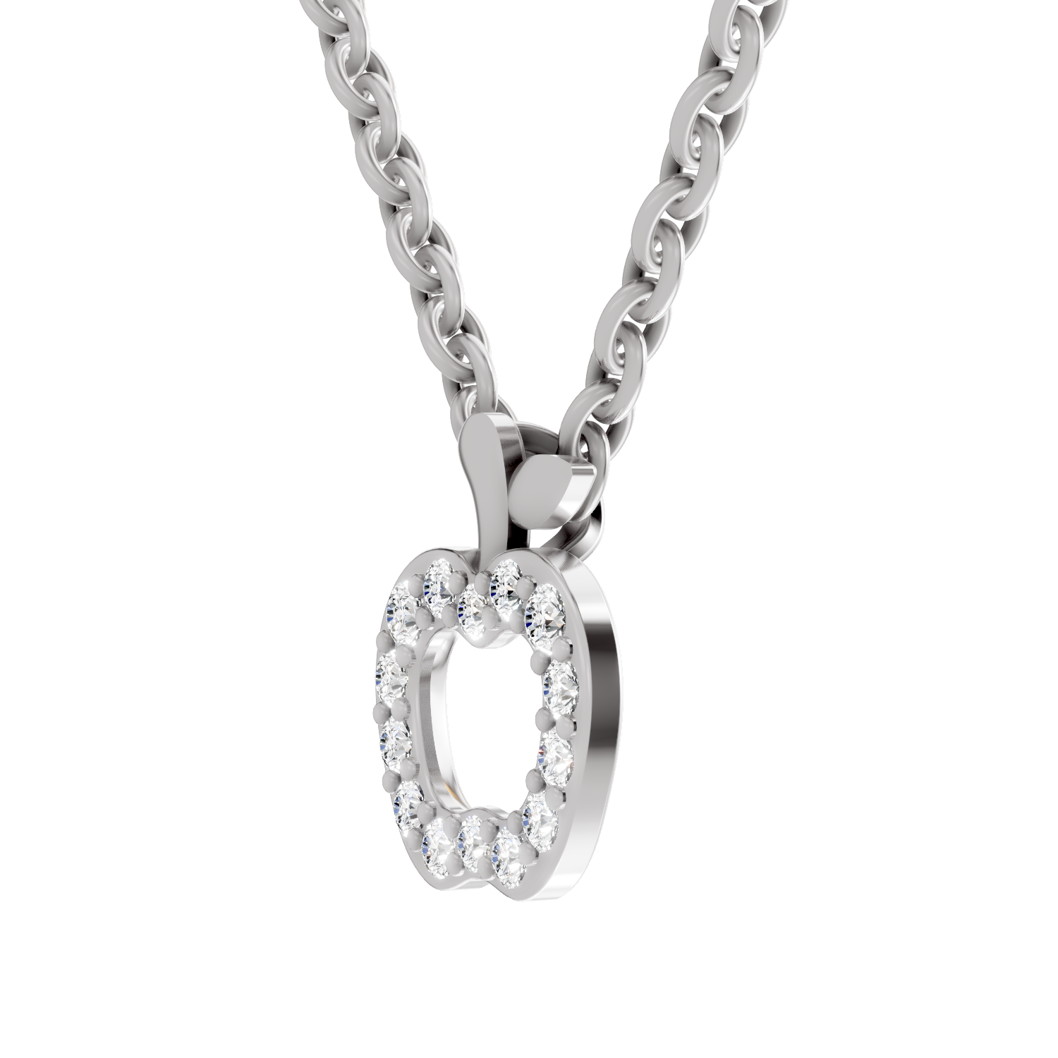 0.18 Carat Shine Apple Drop Pendant | 14K White Gold