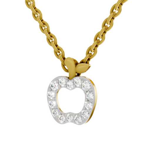 0.18 Carat Shine Apple Drop Pendant | 14K Yellow Gold