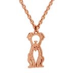 0.18 Carat Sterling Pup Silhouette Pendant | 14K Rose Gold
