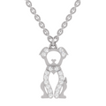 0.18 Carat Sterling Pup Silhouette Pendant | 14K White Gold