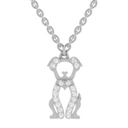0.18 Carat Sterling Pup Silhouette Pendant | 14K White Gold