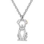 0.18 Carat Sterling Pup Silhouette Pendant | 14K White Gold