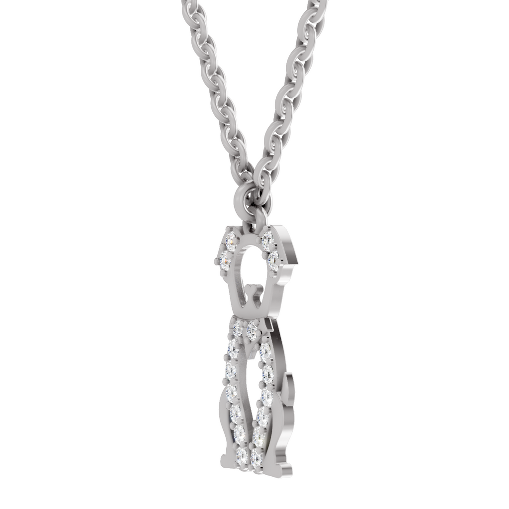 0.18 Carat Sterling Pup Silhouette Pendant | 14K White Gold