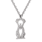 0.18 Carat Sterling Pup Silhouette Pendant | 14K White Gold