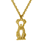 0.18 Carat Sterling Pup Silhouette Pendant | 14K Yellow Gold