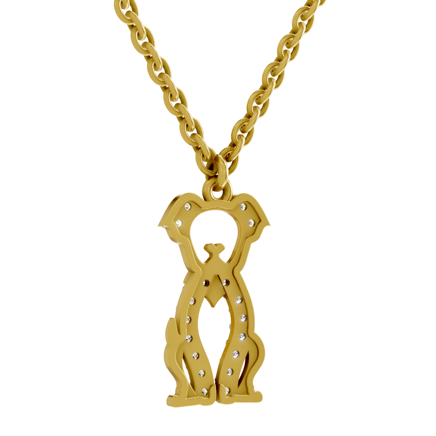0.18 Carat Sterling Pup Silhouette Pendant | 14K Yellow Gold