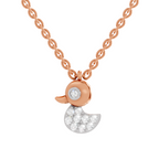 0.18 Carat Pave-Set Rubber Ducky Pendant | 14K Rose Gold