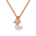 0.18 Carat Pave-Set Rubber Ducky Pendant | 14K Rose Gold