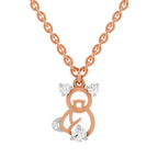 0.18 Carat Little Spark Bear Pendant | 14K Rose Gold