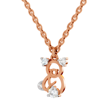 0.18 Carat Little Spark Bear Pendant | 14K Rose Gold