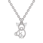 0.18 Carat Little Spark Bear Pendant | 14K White Gold