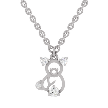 0.18 Carat Little Spark Bear Pendant | 14K White Gold