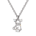 0.18 Carat Little Spark Bear Pendant | 14K White Gold
