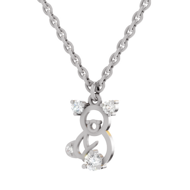 0.18 Carat Little Spark Bear Pendant | 14K White Gold