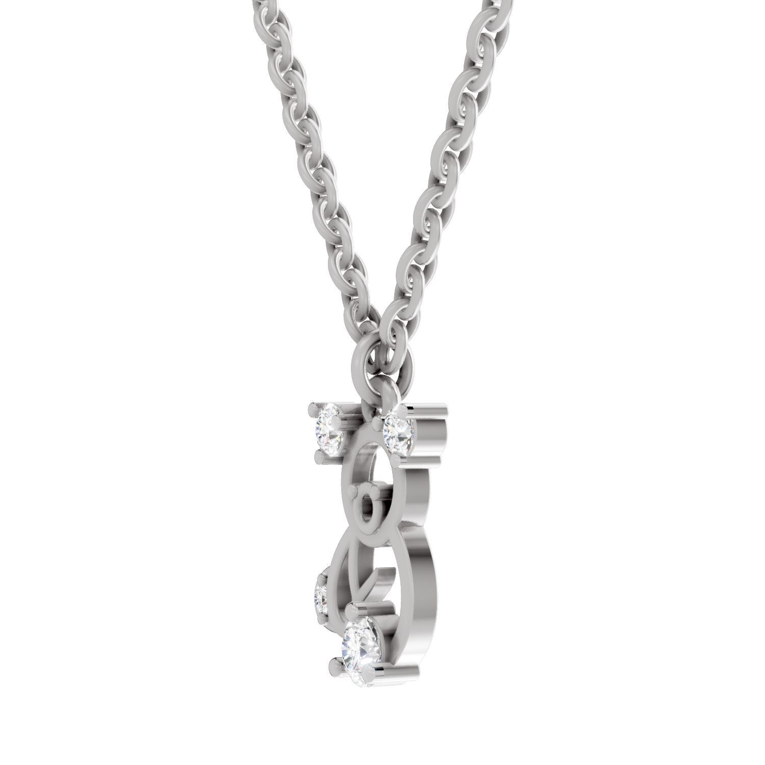 0.18 Carat Little Spark Bear Pendant | 14K White Gold