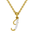 0.07 Carat| 925 Sterling Silver Gold Plated Initial J Pendant Necklace