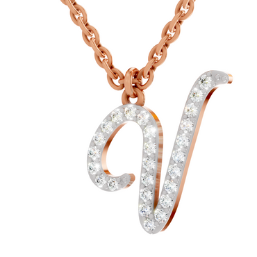 0.31 Carat Velvet V Pendant | 14K Rose Gold